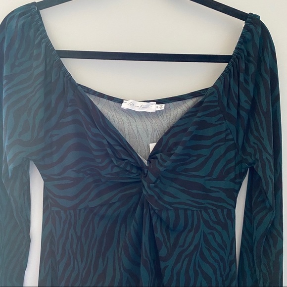 All in Favor Emerald Zebra Bodycon Mini Dress - Picture 3 of 16